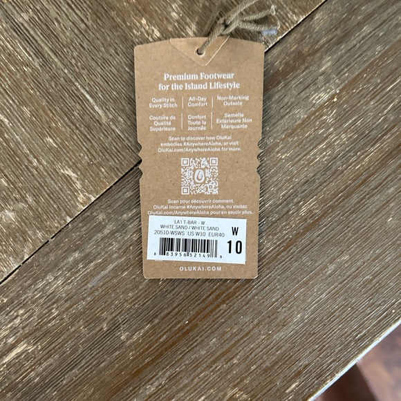 OluKai Women's Cream Sandals with tan Accent - Picture 3 of 4